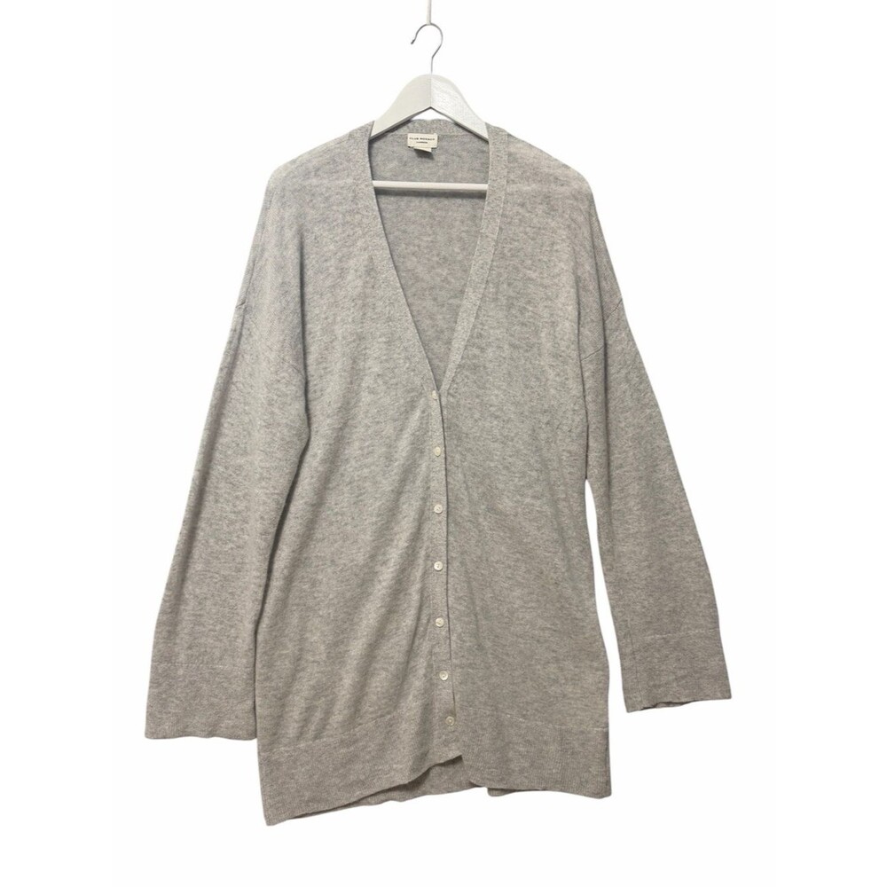 Club Monaco Gray 100% Cashmere Duster Cardigan Size XL Quiet Luxury Minimalist